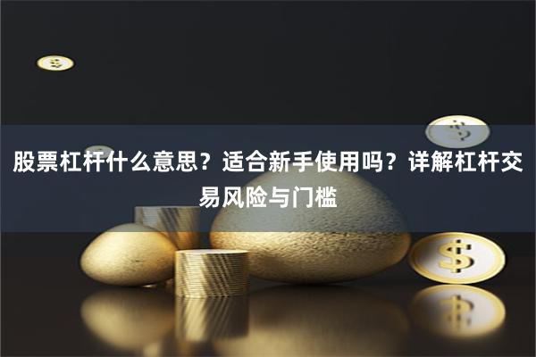 股票杠杆什么意思？适合新手使用吗？详解杠杆交易风险与门槛